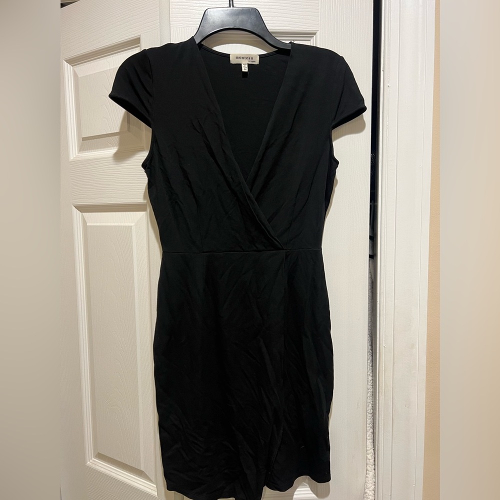 Black Monteau wrap dress - medium